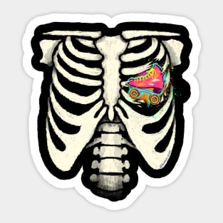 Skate Love Skeleton Sticker